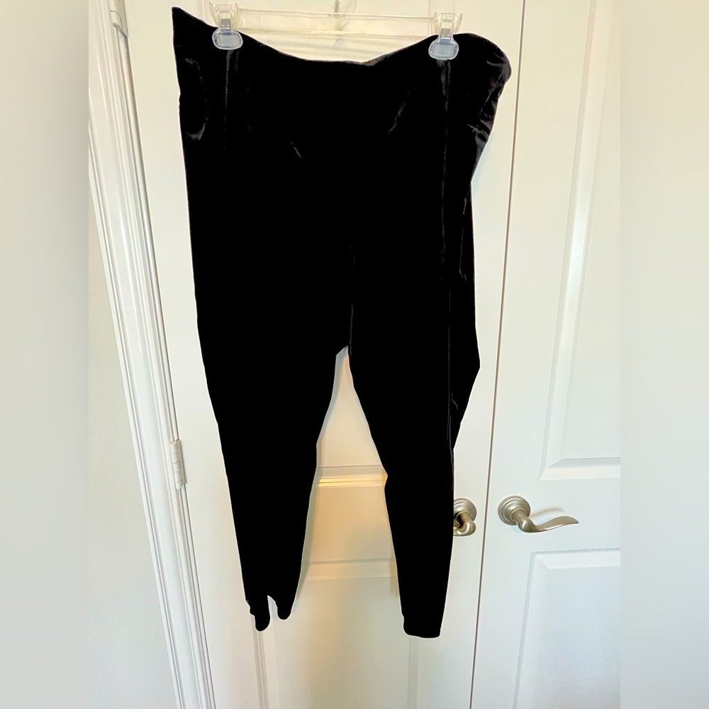 Black velour dressy pull-on pants- velvety.  NWT - perfect for holiday parties!